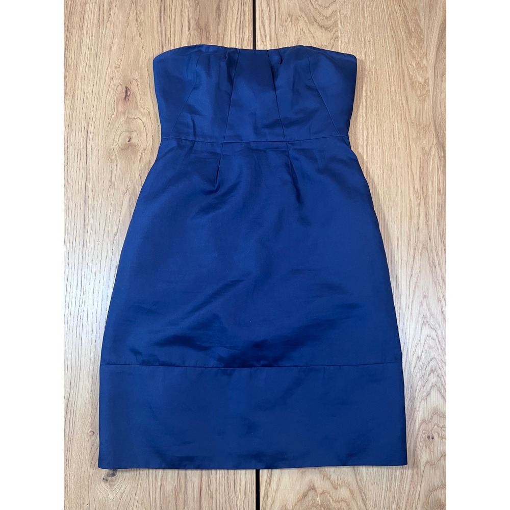 J.Crew Miranda Strapless Dress Womens Size 2 Navy Blue Classic Cocktail Style